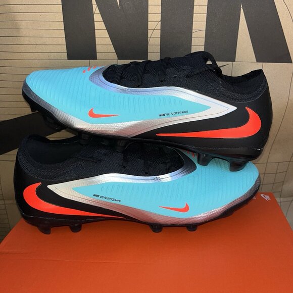 NEW Nike Jr Phantom 6 Low Pro LE FG/MG Chrome/Black II6280 001 Size 5.5Y - Picture 1 of 8